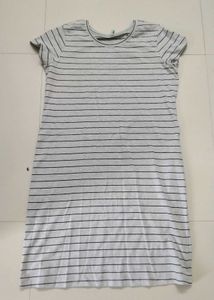 Elegant Grey T-Shirt Midi Dress