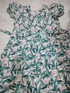 leafy patterned designed frock
