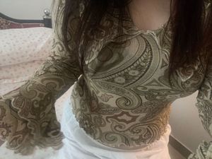 Paisley Print Bell Sleeve Top