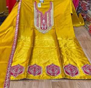 Vibrant Yellow Embroidered Kurta Set