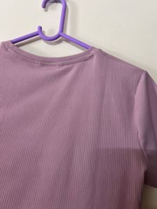 Cute pink Ribbed Cropped Tee size M