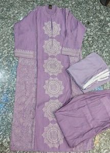 Purple Embroidered Kurta Set