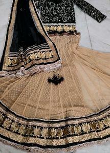 Designer Black &amp; Gold Lehenga Choli