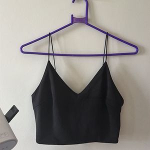 Classic Black Spaghetti Strap Crop Top
