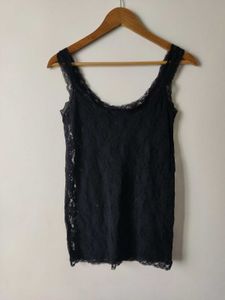 Black Lace Trim Camisole Tank Top