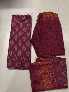 Klosia brand Maroon Printed Kurta Set
