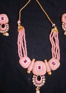 Pink Stone Jewellery Set