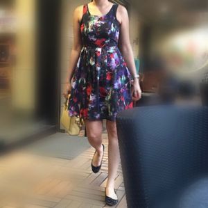 Floral Print Fit &amp; Flare Dress
