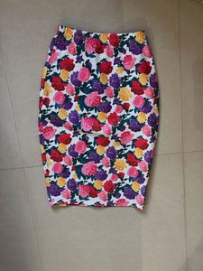 Floral Print Pencil Skirt