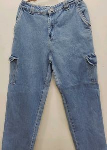 Light Wash Cargo Jeans