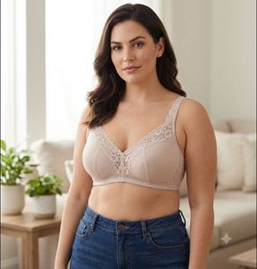 Comfortable Lace Trim Bra