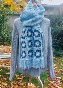 Handmade Blue Crochet Scarf