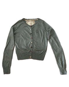 Light Green Cardigan with Cute Penguin Detail