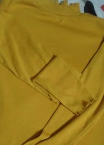 Mustard Yellow Ribbed Turtleneck top
