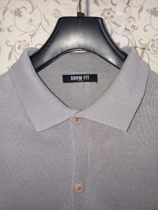DRAW FIT knitted front open shirt