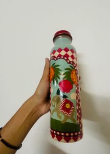 Chumbak copper Blue Floral Printed Water Bottle