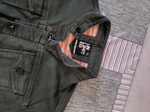 Stylish Men's Dark Grey Denim Jacket