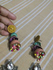 Designer Jhumka Earrings Set
