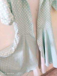 Chic Mint green front open flared shrug