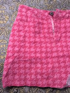 Pink Houndstooth Skirt
