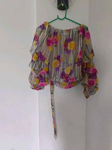 Bershka Vibrant Floral Top