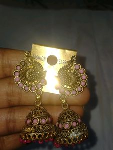 Pink Jhumka