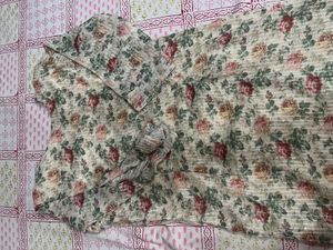 Floral Print Embellished Kurta