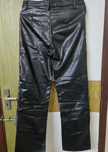 Shiny Black Faux Leather Pants