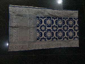 Exquisite Blue &amp; Gold Banarasi Silk Dupatta