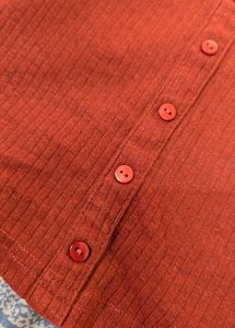 Cute Red Button-Up Top