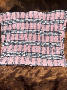Pink Plaid Tube Top