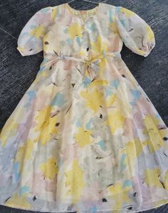 Korean Floral One piece Midi Dress for party
