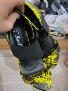 Neon Black Snake Print Heels