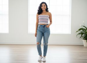 107.Cute Smocked Tube Top