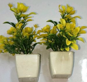 Plants 1 pair yellow Artificial Show pieces indoor
