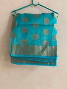 Elegant Blue Silk Saree ( no blouse)