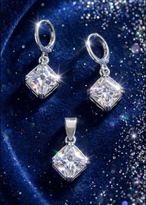 Sparkling Square Gemstone Earring
