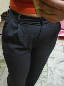 korean Charcoal Wide Leg Pants