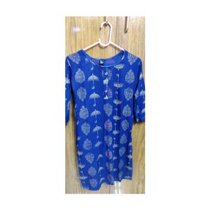 Blue Colour Umbrella Printed Kurta