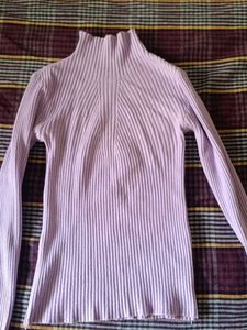 Ribbed Mock Neck Button Up Top