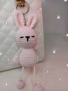 Strechy Bunny crochet keychain