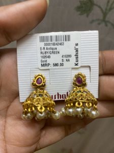 kushals gold antique jhumka- new with price tag