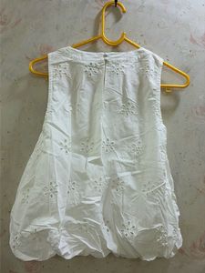Cutwork embroidery white top
