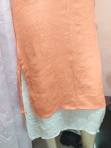 Orange Sleeveless Kurta