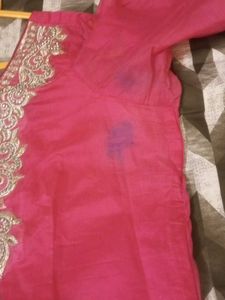 Elegant Pink Embroidered Kurta with pajama