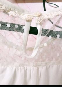 White Sheer Detail Blouse