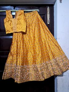 Yellow Embroidered Lehenga Choli Set