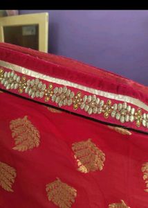 Elegant Pink & Gold Saree wth blouse