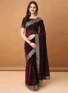 Embellished Silk blend Saree