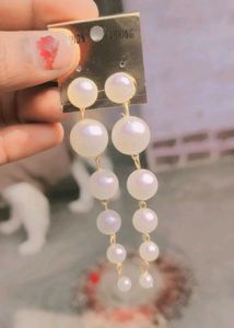 White Pearl Long Studs Pack Of 1